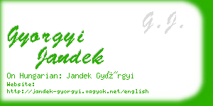 gyorgyi jandek business card